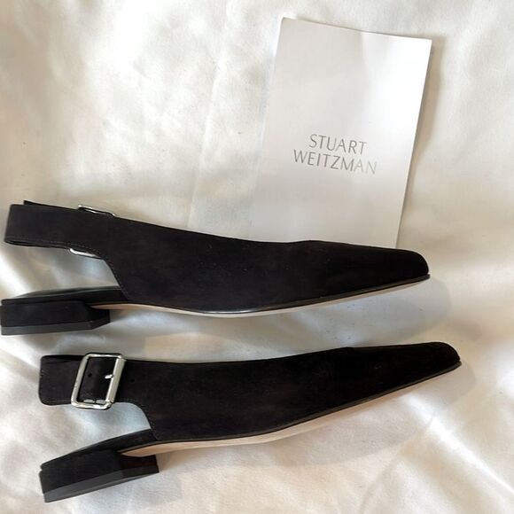 STUART WEITZMAN BROWN SUEDE SLINGBACK FLATS. NEW - Picture 6 of 8